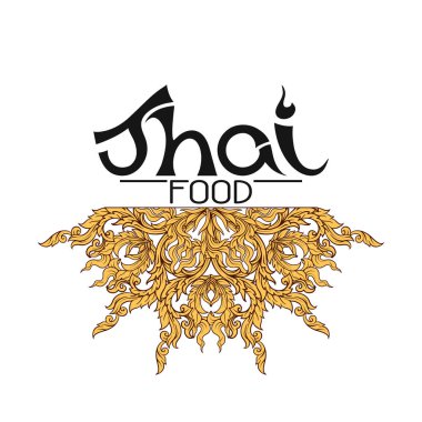Tay gıda, restaurantwith geleneksel Tay süsleme, pa için logo