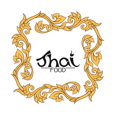 Tay gıda, restaurantwith geleneksel Tay süsleme, pa için logo