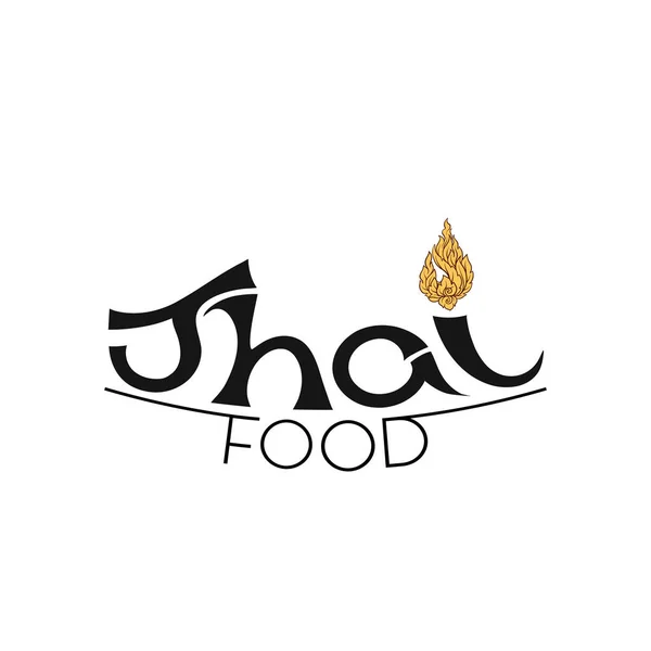 Logo para comida tailandesa, restaurantecon adorno tailandés tradicional, pa — Vector de stock