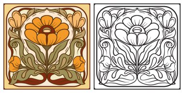 El kitabı w boyama yetişkin renklendirme sayfa çizimi anahat