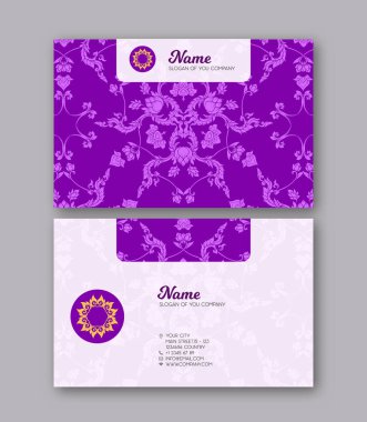 Kartvizit, iki taraf için bir şablon dekore edilmiş wi