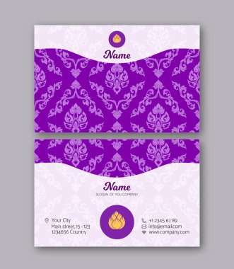 Kartvizit, iki taraf için bir şablon dekore edilmiş wi