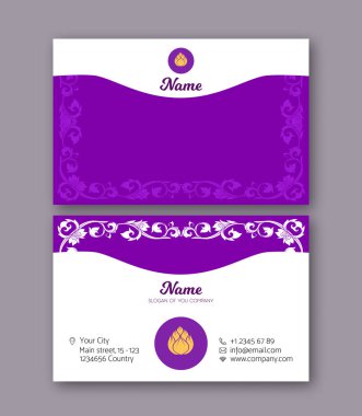 Kartvizit, iki taraf için bir şablon dekore edilmiş wi