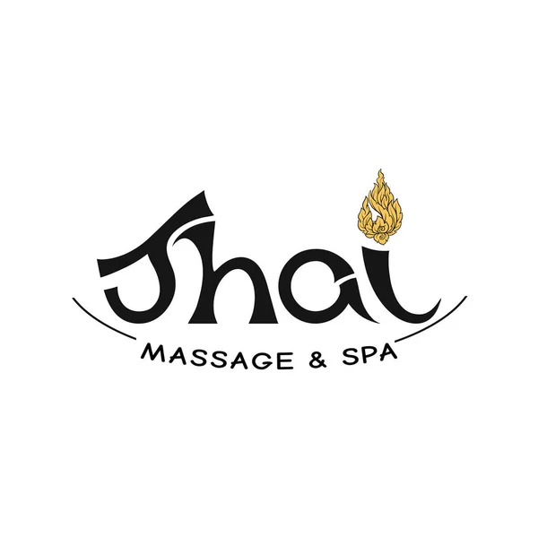 Logo für Thai-Massage mit traditionellem Thai-Ornament, Muster el — Stockvektor