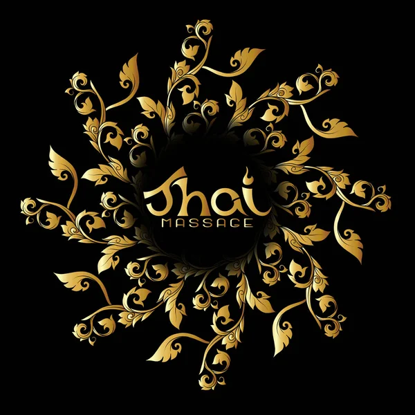 Logo para masaje tailandés con adorno tailandés tradicional, patrón el — Archivo Imágenes Vectoriales