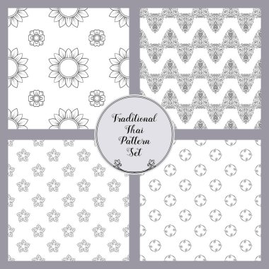 Dikişsiz desen trad anahat Dekoratif unsurları ile ayarla