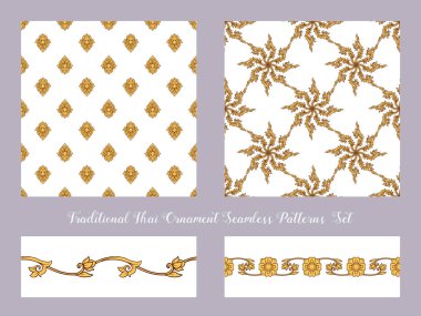 Tradit renkli dekoratif unsurları ile Seamless modeli ayarla