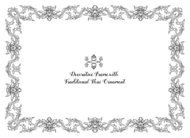 Çerçeve dekoratif geleneksel Tay süsleme unsurları ile. Tanrı'nın askerleri