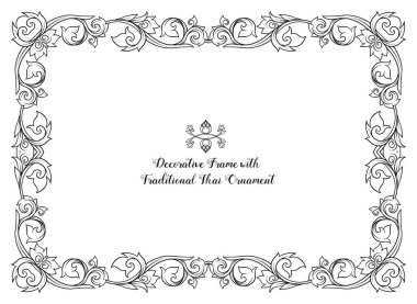 Çerçeve dekoratif geleneksel Tay süsleme unsurları ile. Tanrı'nın askerleri