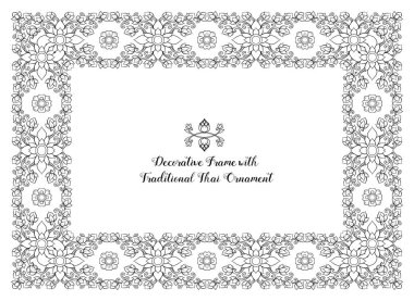 Çerçeve dekoratif geleneksel Tay süsleme unsurları ile. Tanrı'nın askerleri