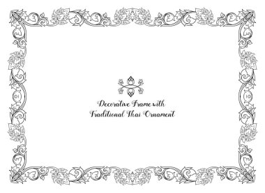 Çerçeve dekoratif geleneksel Tay süsleme unsurları ile. Tanrı'nın askerleri