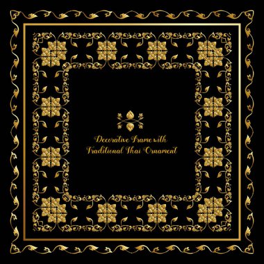 Çerçeve kümesi geleneksel Tay Altın dekoratif unsurlar ile 