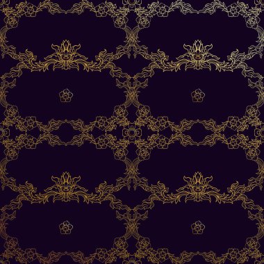 Dikişsiz desen, arka plan trad altın Dekoratif unsurları