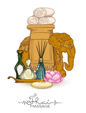 Tay masajı için öğeleri kümesi. Hisse senedi vektör çizim.