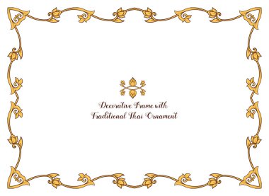 Dekoratif geleneksel Tay süsleme unsurları ile çerçeve. 