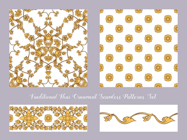 Conjunto de padrão sem costura com cor elementos decorativos de tradit — Vetor de Stock