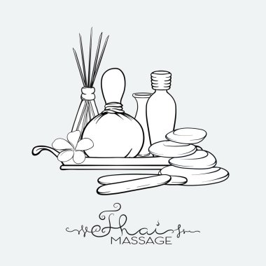 Tay masajı için öğeleri kümesi. Hisse senedi vektör çizim.