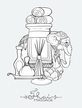 Tay masajı için öğeleri kümesi. Hisse senedi vektör çizim.