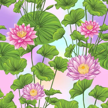 Vektör seamless modeli, tropikal bitkiler ile arka plan 