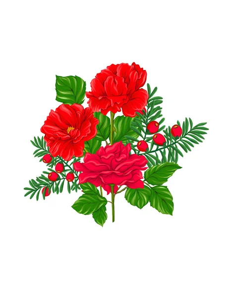 Bouquet di fiori primaverili. Illustrazione vettoriale realistica colorata — Vettoriale Stock