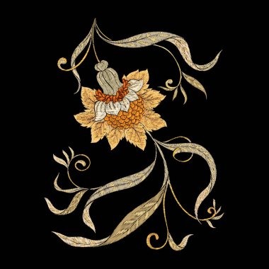 Art nouveau tarzında çiçek dekoratif elemanlar