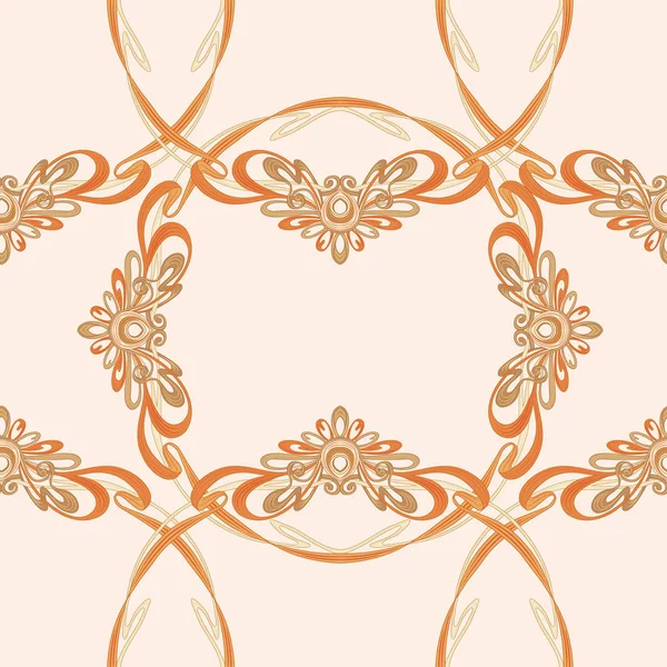 Motif sans couture, fond avec ornement floral Dans un style art nouveau , — Image vectorielle