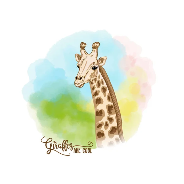 Bakgrund med giraff. Vektorillustration. — Stock vektor