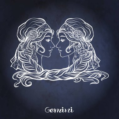 Zodyak işareti. Astrolojik burç koleksiyonu. Vektör çizim