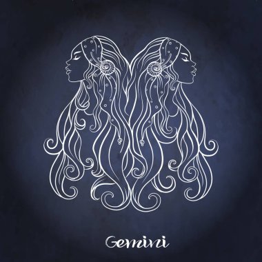 Zodyak işareti. Astrolojik burç koleksiyonu. Vektör çizim