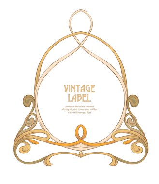 Ürün veya kozmetik art nouveau tarzında, vintage, eski, retro tarzı için etiket.