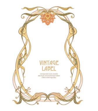 Ürün veya kozmetik art nouveau tarzında, vintage, eski, retro tarzı için etiket.