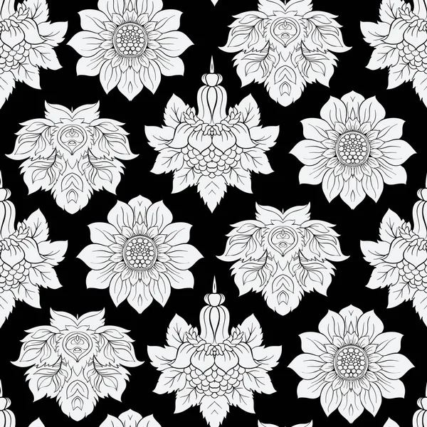 Motif floral sans couture, fond Dans le style art nouveau, — Image vectorielle