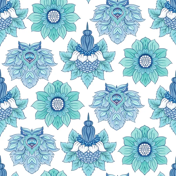 Motif floral sans couture, fond Dans le style art nouveau, — Image vectorielle