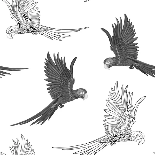 Naadloze patroon, achtergrond met vogels. Vectorillustratie — Stockvector