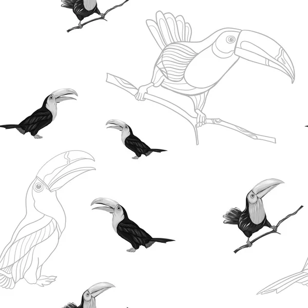 Modèle sans couture, fond avec des oiseaux. Illustration vectorielle — Image vectorielle