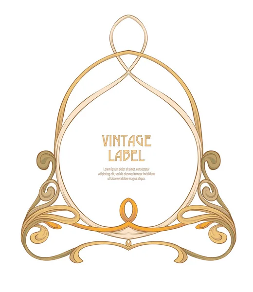 Etiqueta para productos o cosméticos en estilo art nouveau, vintage, viejo, estilo retro . — Vector de stock