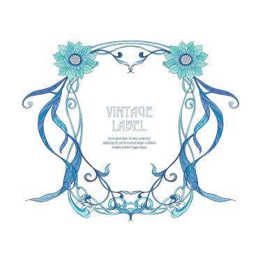 Ürün veya kozmetik art nouveau tarzında, vintage, eski, retro tarzı için etiket.