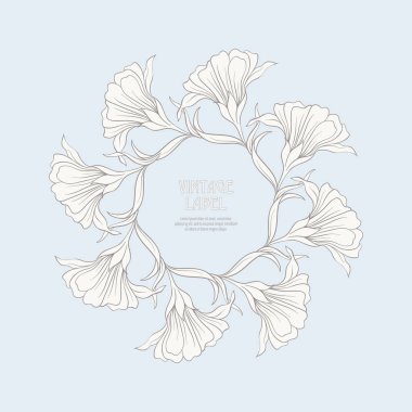 Ürün veya kozmetik art nouveau tarzında, vintage, eski, retro tarzı için etiket.