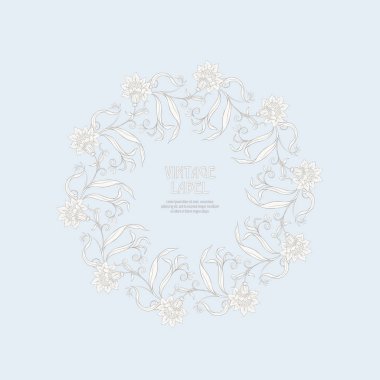 Ürün veya kozmetik art nouveau tarzında, vintage, eski, retro tarzı için etiket.