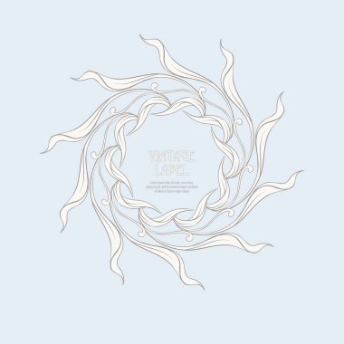 Ürün veya kozmetik art nouveau tarzında, vintage, eski, retro tarzı için etiket.