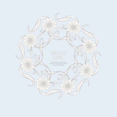 Ürün veya kozmetik art nouveau tarzında, vintage, eski, retro tarzı için etiket.