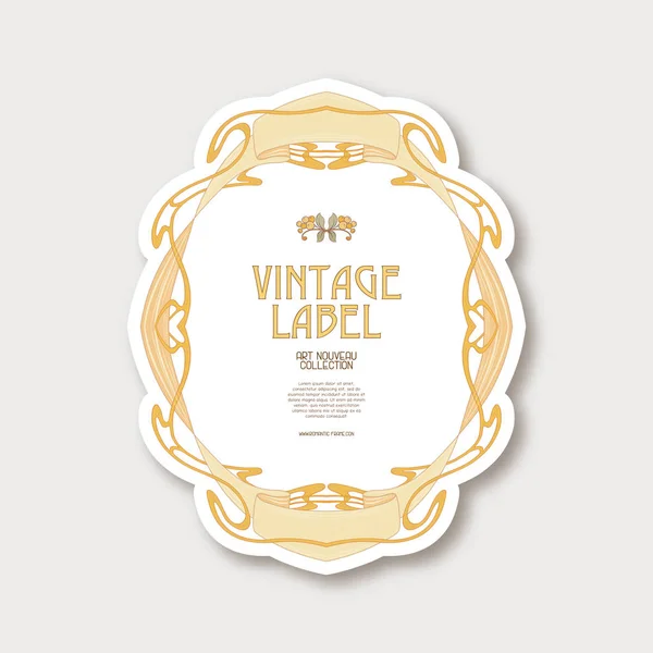 Label for products or cosmetics in art nouveau style, vintage, old, retro style. — Stock Vector