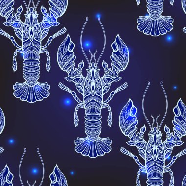 Dikişsiz desen, etnik desenli süslü hayvan ile arka plan