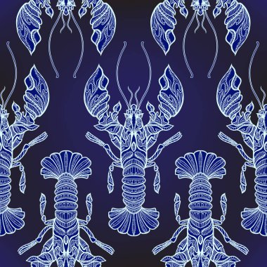 Dikişsiz desen, etnik desenli süslü hayvan ile arka plan