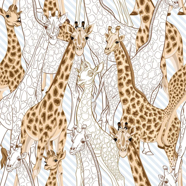 Seamless pattern with giraffe.  Vector illustration. — Stock Vector