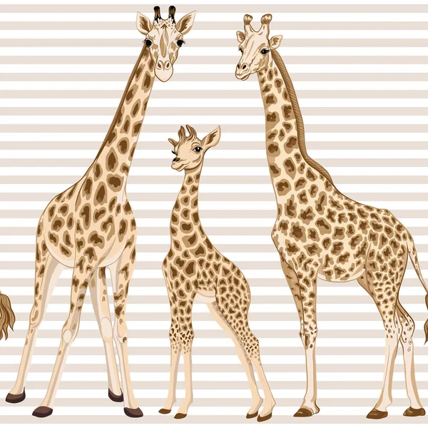 Naadloze patroon met giraf. Vectorillustratie. — Stockvector