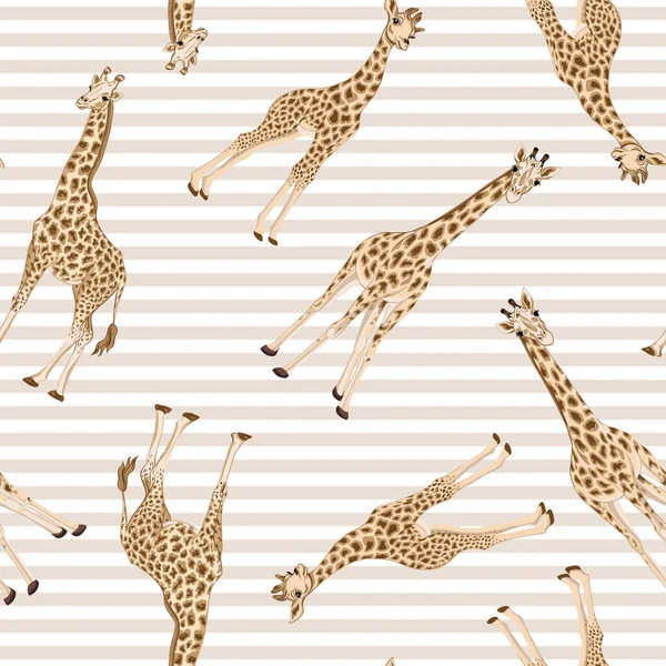 Patrón sin costuras con jirafa. Ilustración vectorial . — Archivo Imágenes Vectoriales