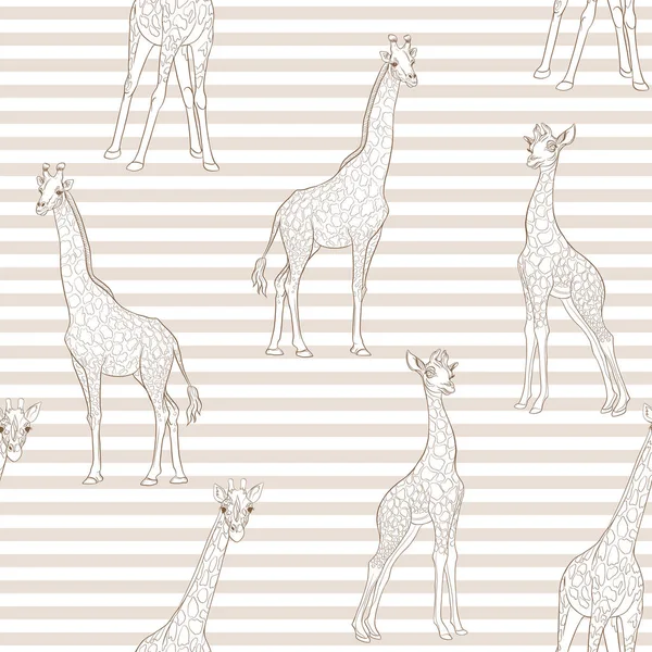 Zürafa ile Seamless modeli. Vektör çizim.