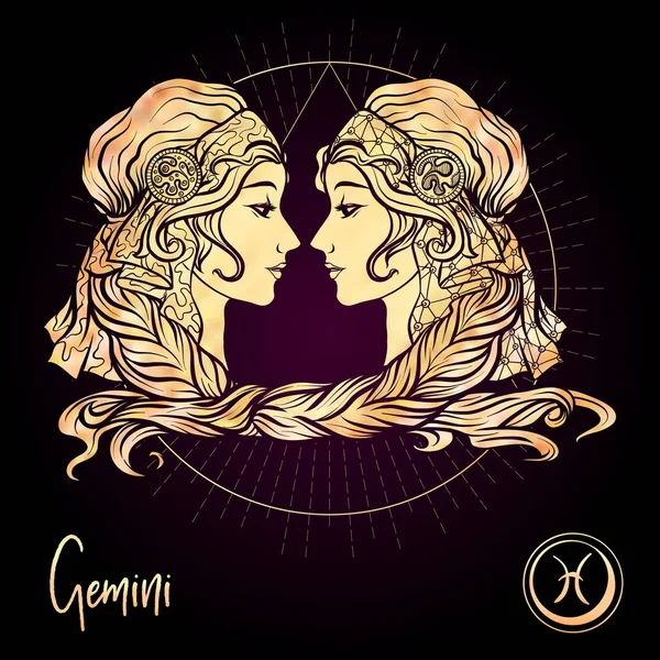 Zodyak işareti. Astrolojik burç koleksiyonu. Vektör çizim