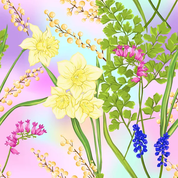 Çiçek seamless modeli, arka plan bahar çiçekleri ile. 